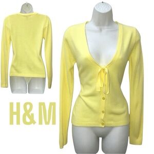 H&M Yellow Lightweight  Cardigan Sweater - Women’s 6